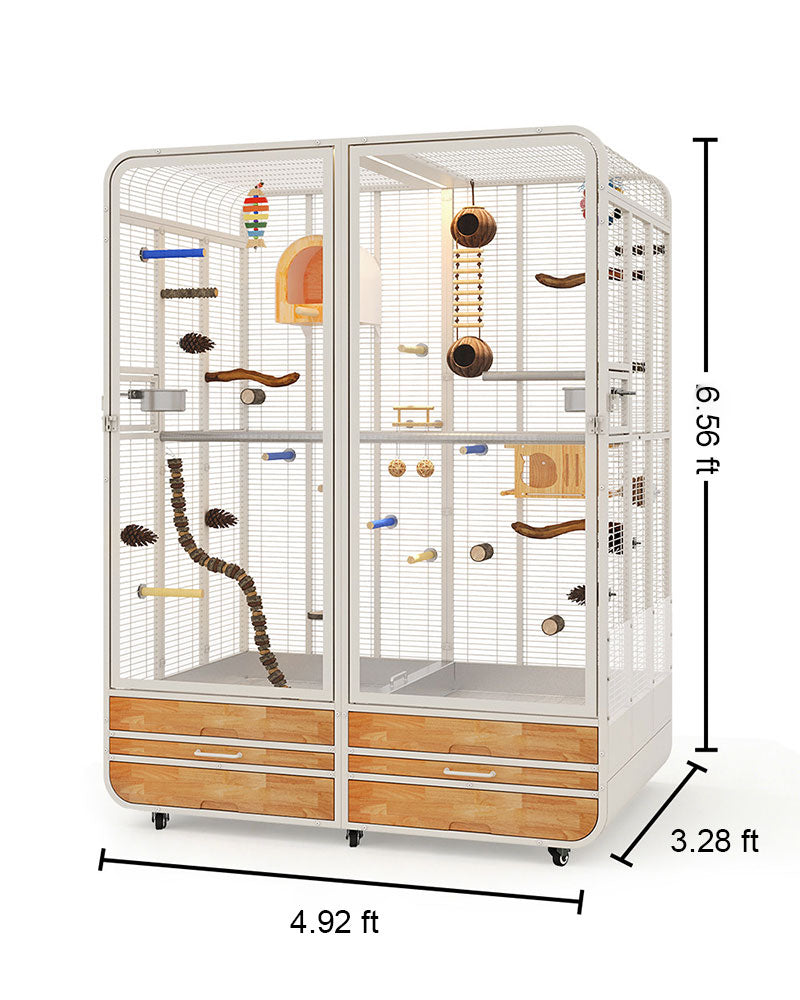 Premium Large Panoramic Aviary Villa for Birds