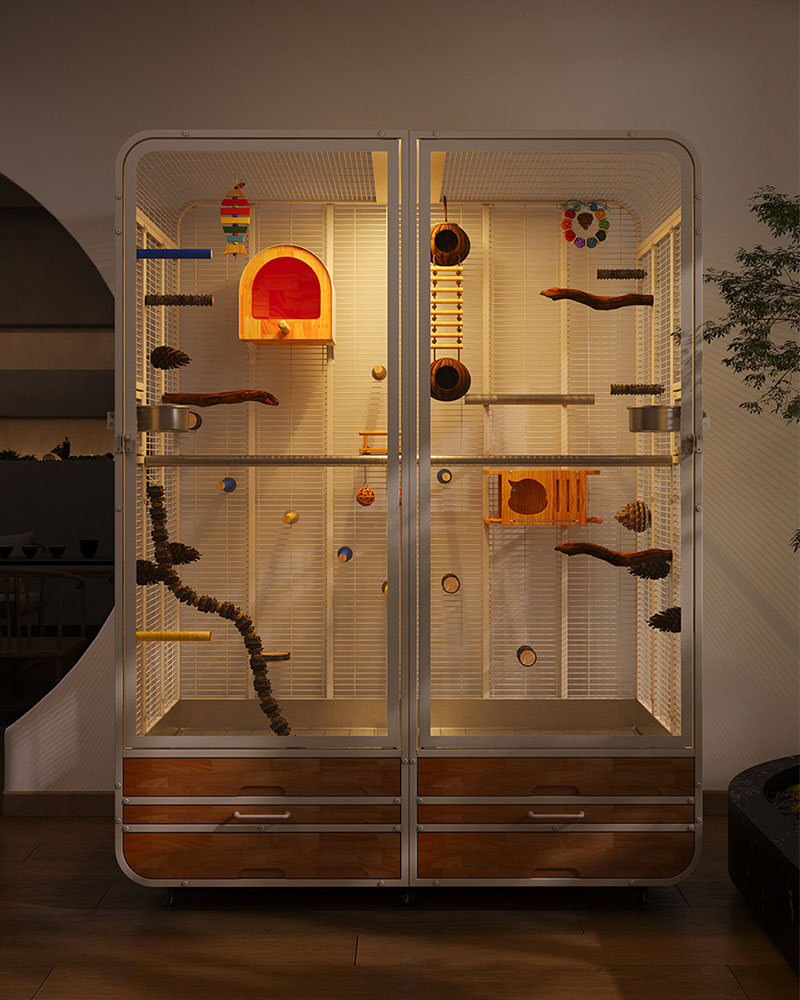 Premium Large Panoramic Aviary Villa for Birds