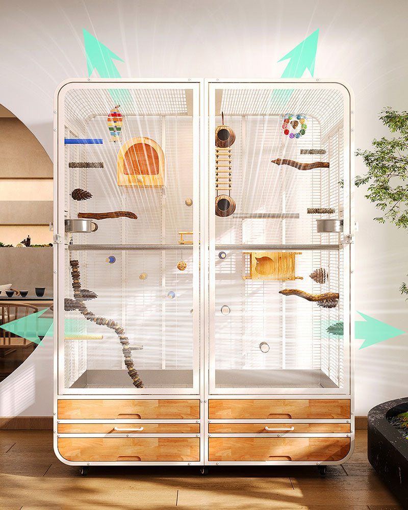 Premium Large Panoramic Aviary Villa for Birds