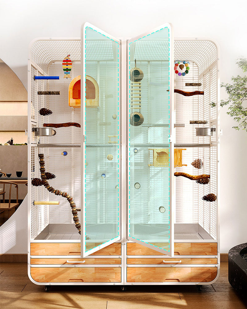 Premium Large Panoramic Aviary Villa for Birds