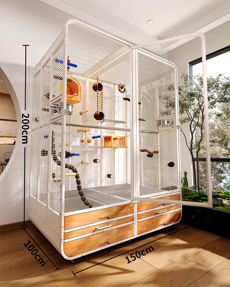 Premium Large Panoramic Aviary Villa for Birds