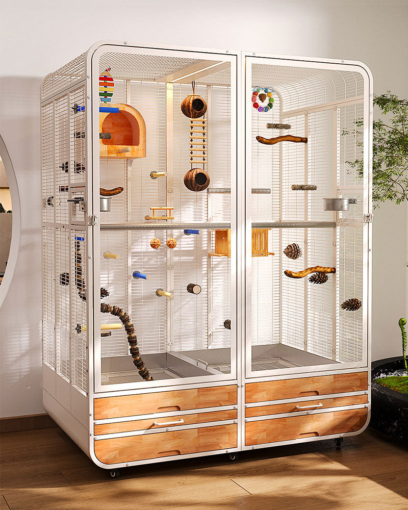 Premium Large Panoramic Aviary Villa for Birds