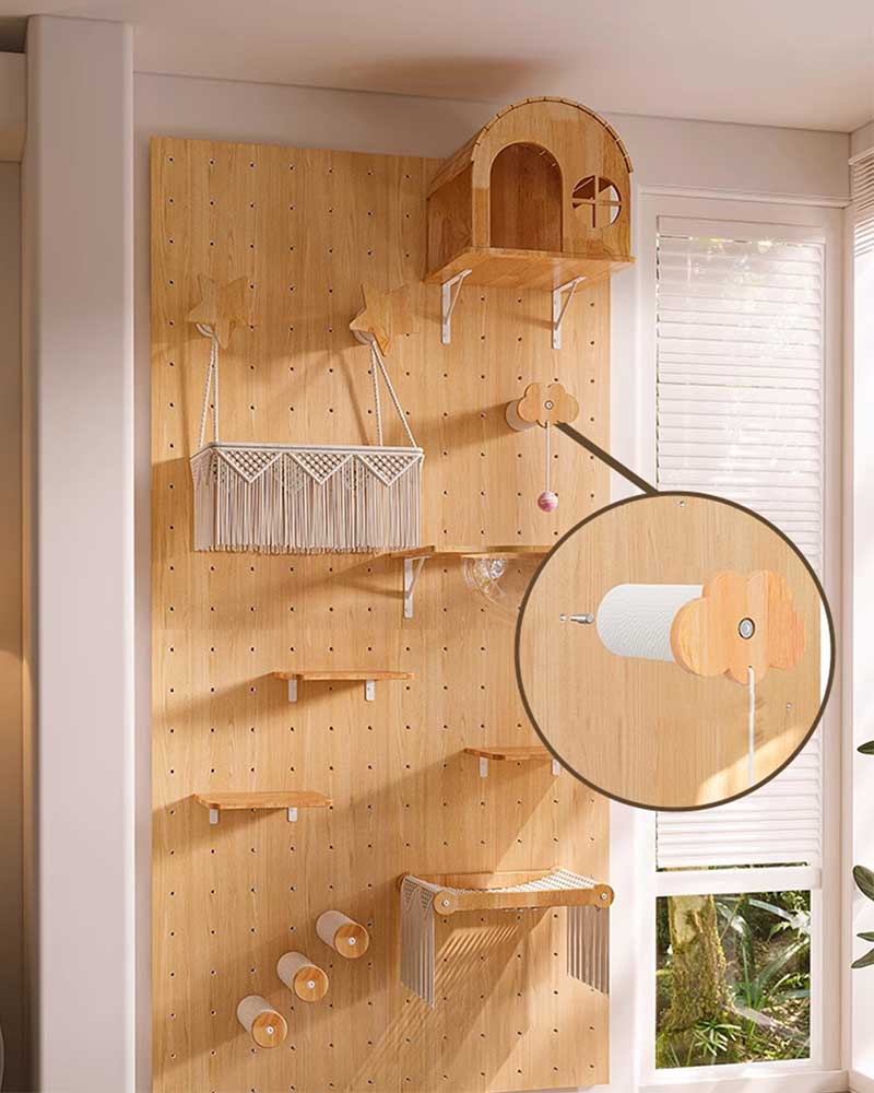 Rustic Cat Wall Shelves Step Panel – DIY Friendly