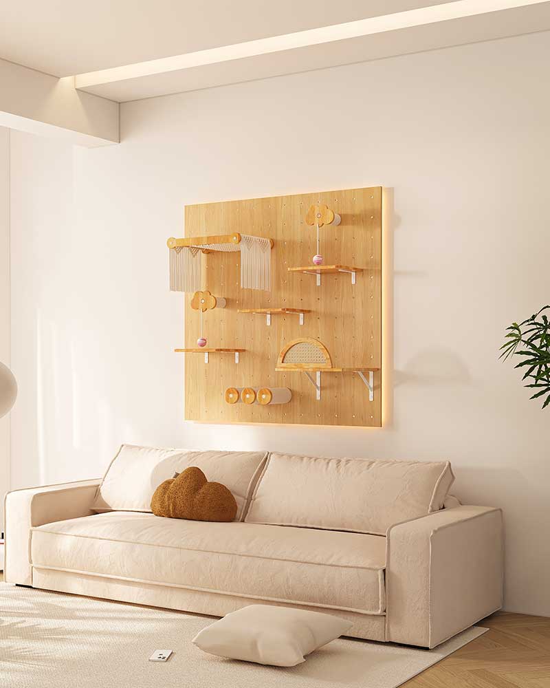 Rustic Cat Wall Shelves Step Panel – DIY Friendly