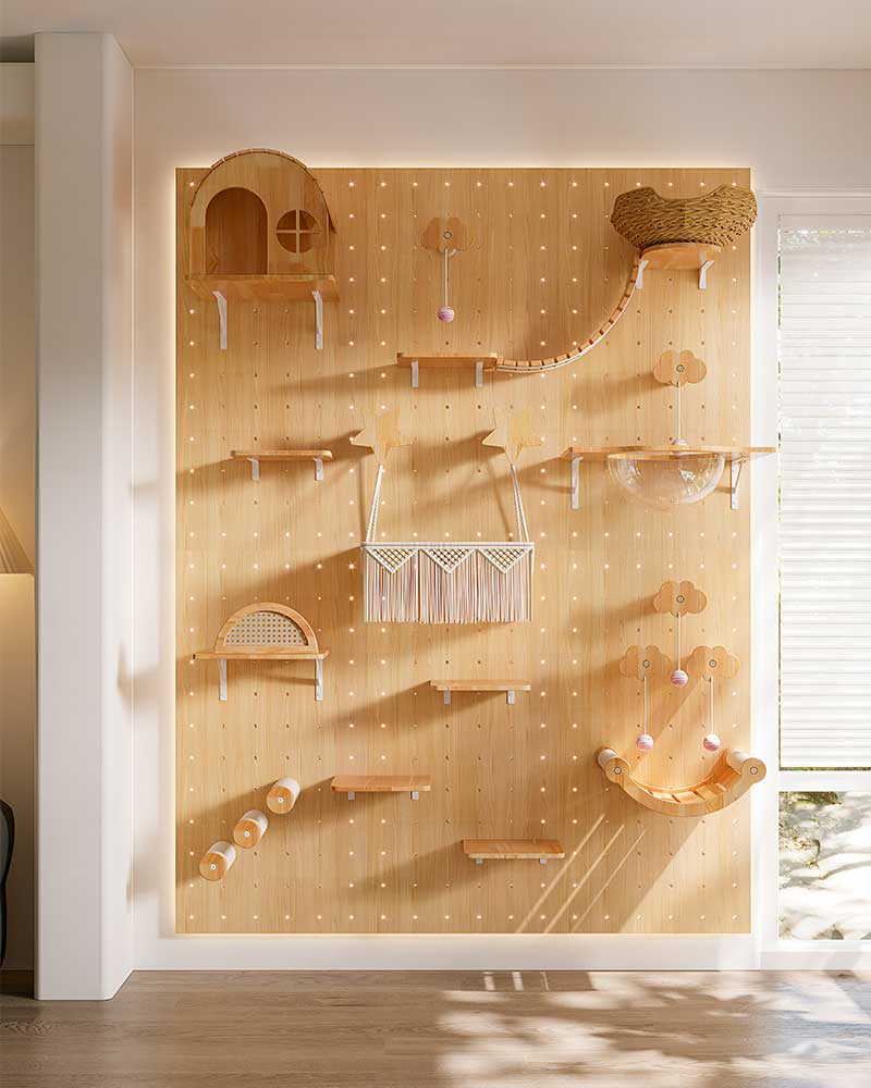 Rustic Cat Wall Shelves Step Panel – DIY Friendly