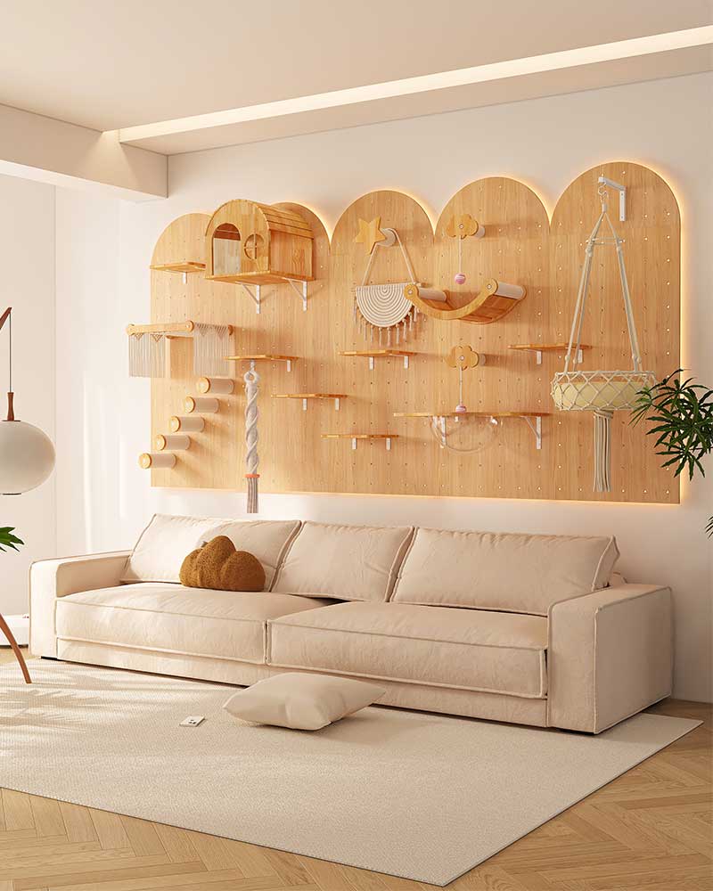 Rustic Cat Wall Shelves Step Panel – DIY Friendly