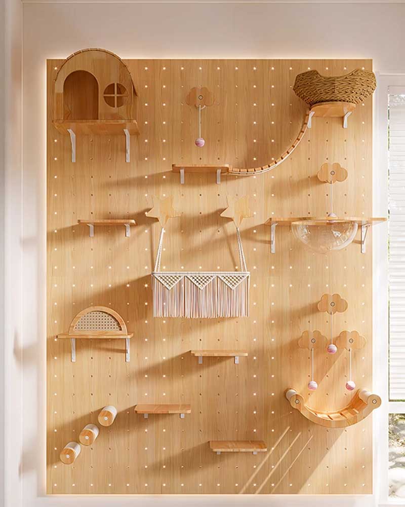 Rustic Cat Wall Shelves Step Panel – DIY Friendly