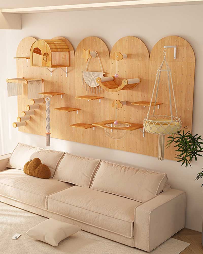 Rustic Cat Wall Shelves Step Panel – DIY Friendly