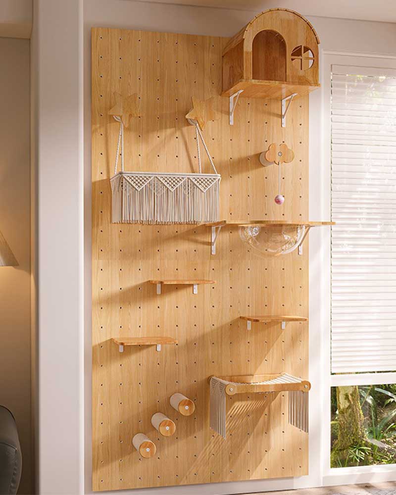 Rustic Cat Wall Shelves Step Panel – DIY Friendly