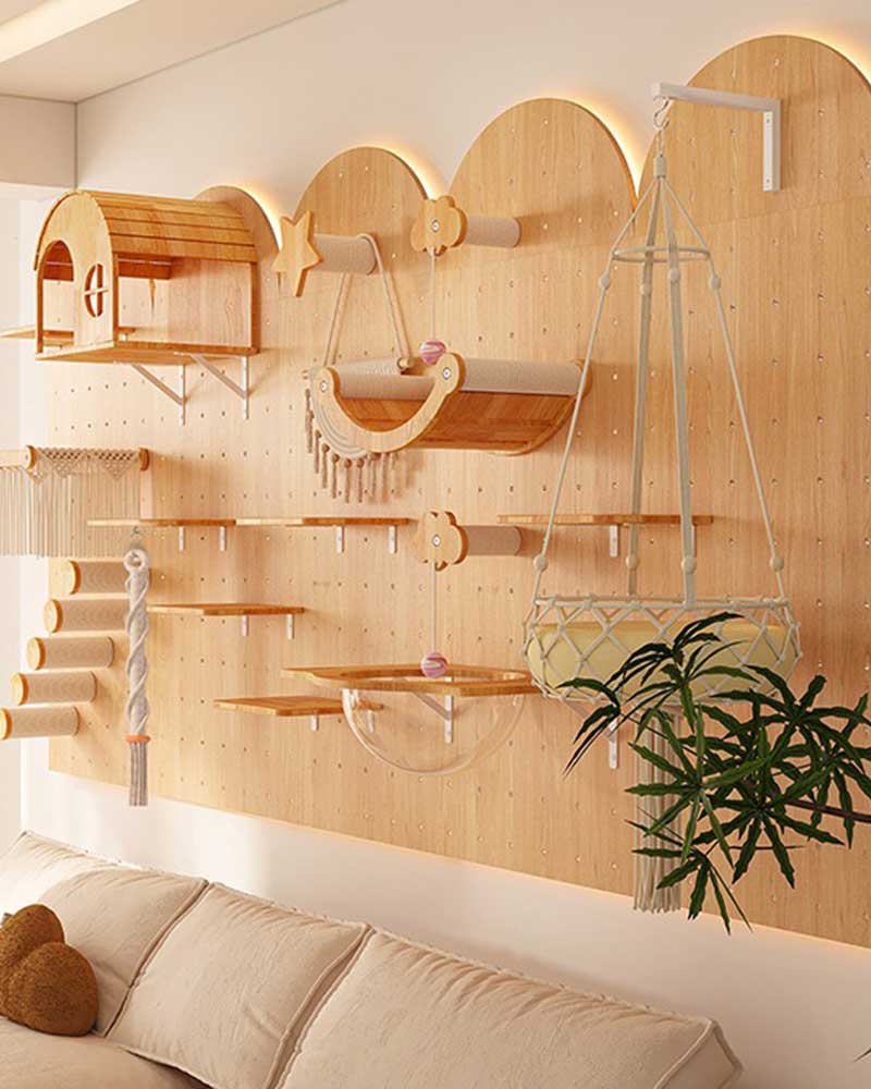 Rustic Cat Wall Shelves Step Panel – DIY Friendly