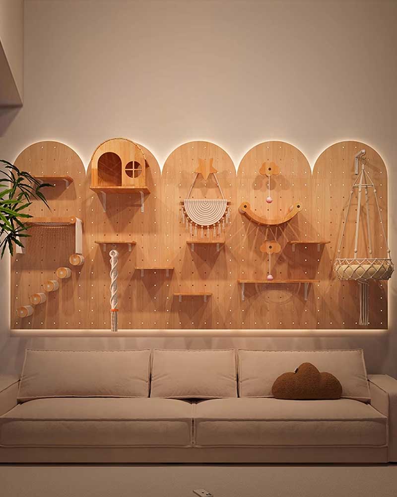 Rustic Cat Wall Shelves Step Panel – DIY Friendly