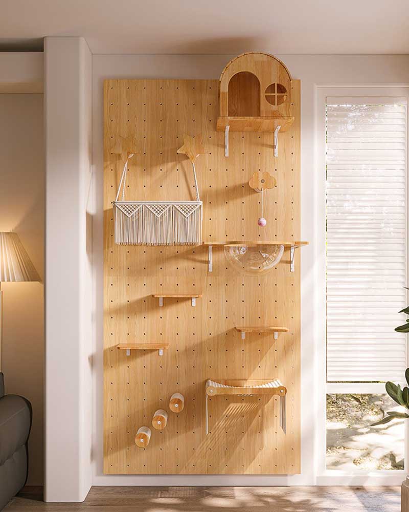 Rustic Cat Wall Shelves Step Panel – DIY Friendly