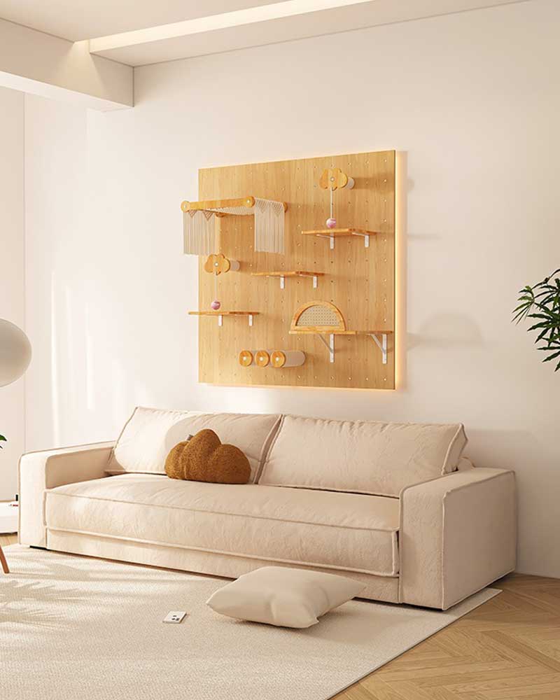 Rustic Cat Wall Shelves Step Panel – DIY Friendly