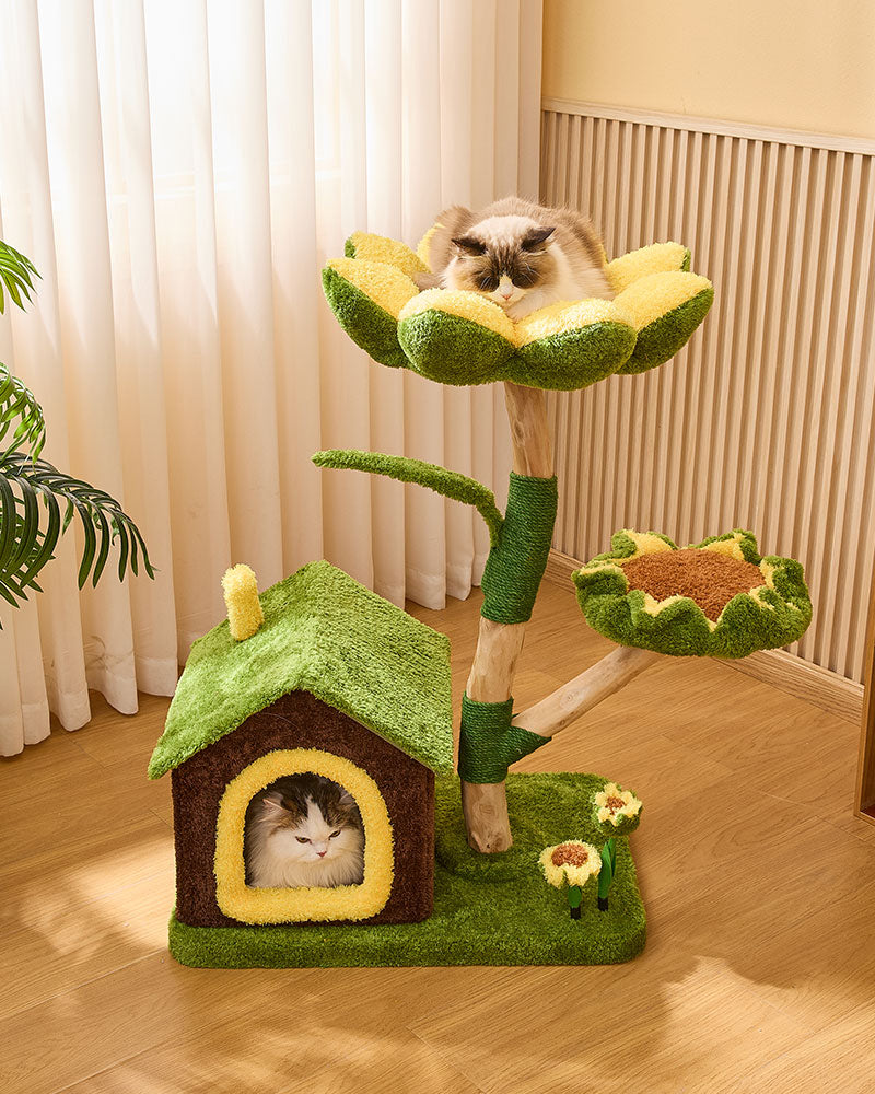 Sunny Bloom Cat Tree House