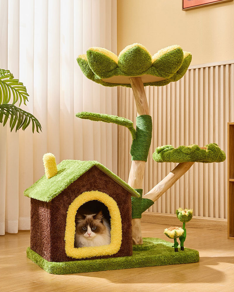 Sunny Bloom Cat Tree House