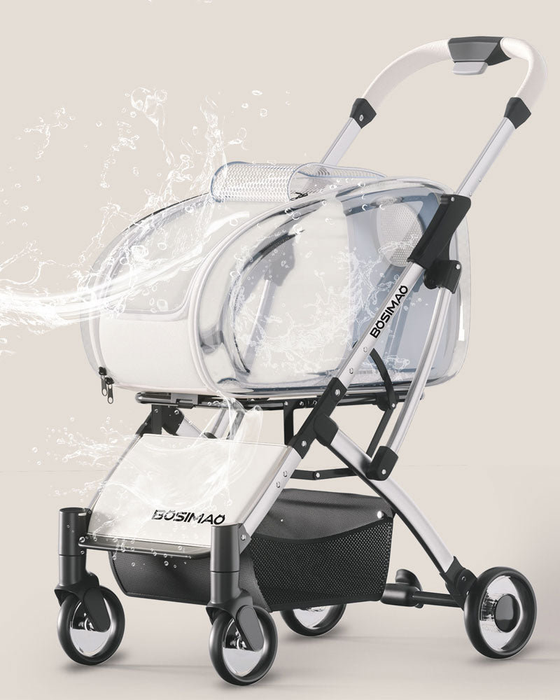Transparent Parrot Stroller Pet Bird Carrier with Wheels