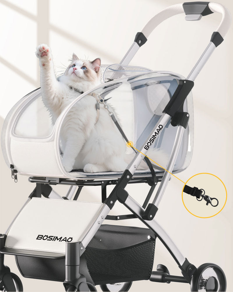 Transparent Parrot Stroller Pet Bird Carrier with Wheels