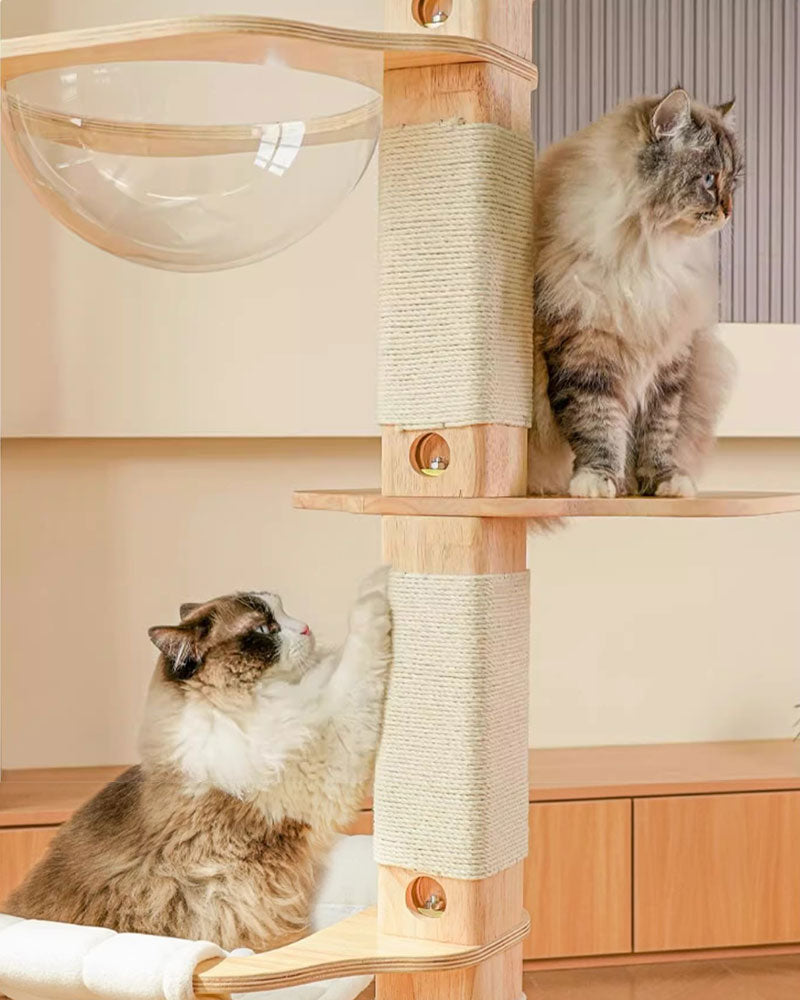 Zen Solid Wood Floor-to-Ceiling Cat Tree