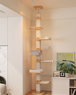 Zen Solid Wood Floor-to-Ceiling Cat Tree